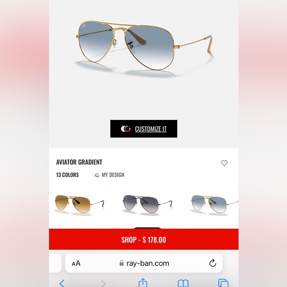 Aviator Gradient Raybans blue